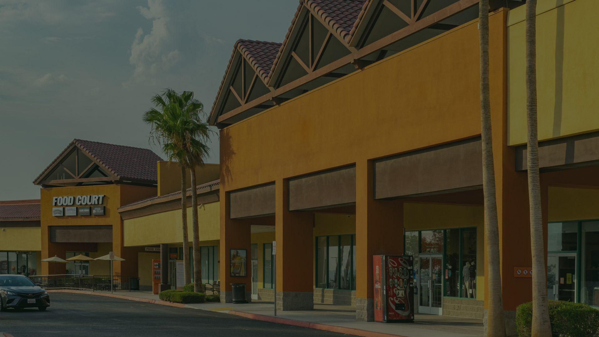 exterior of retail shopping center