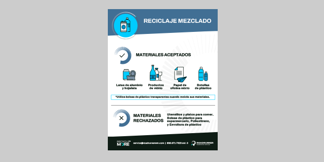 Commingled Recycling label in the Spanish language