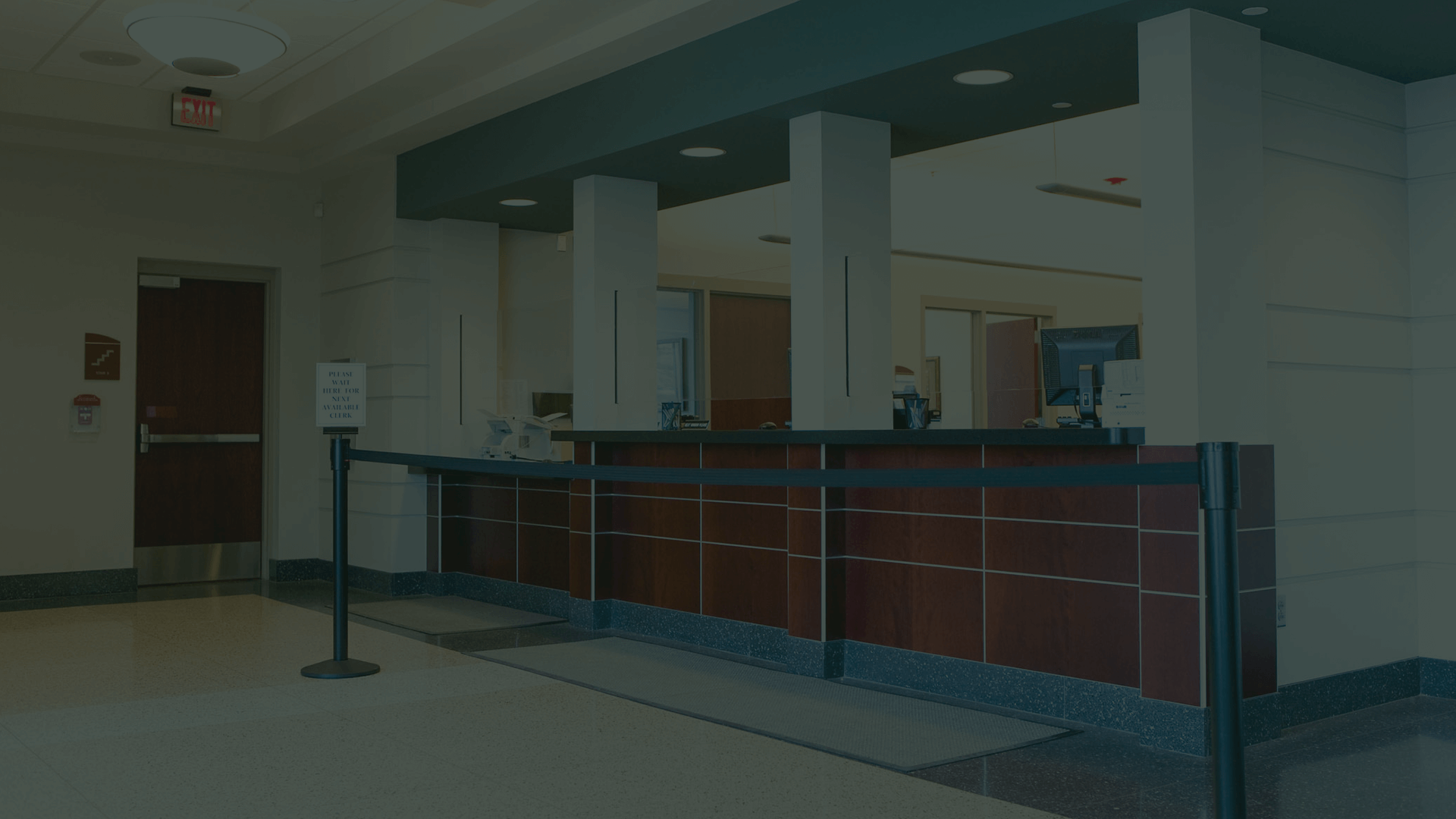 Interior of a bank branch